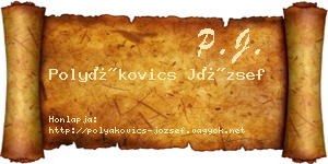 Polyákovics József névjegykártya